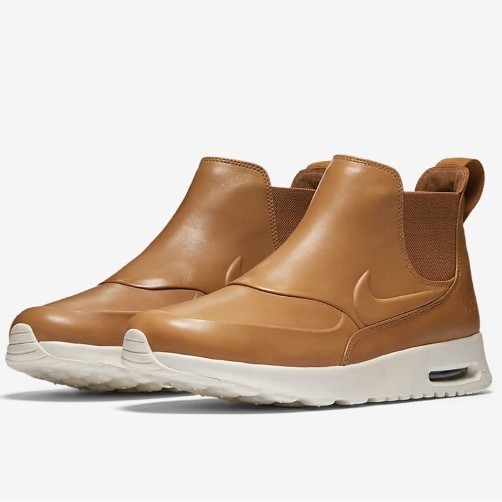 Nike Air Max Caramel Ale Brown Thea Mid Ankle Booties Sneakers Womens 10 NEW
